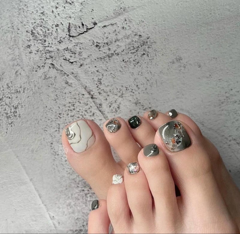 nail chân xà cừ cực bắt mắt