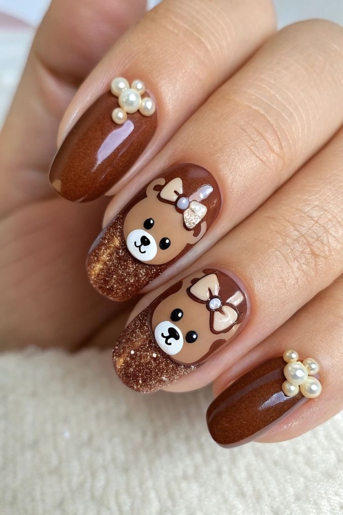 nail gấu đáng yêu