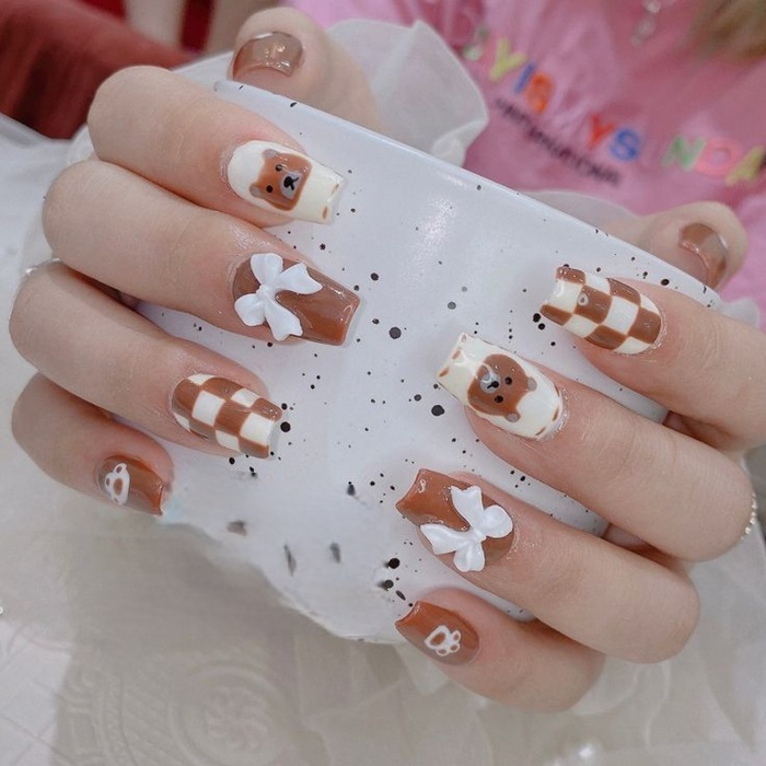 nail gấu đẹp cực