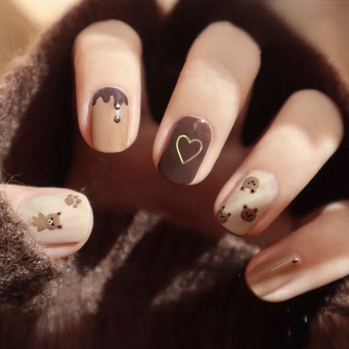 nail gấu siêu đẹp