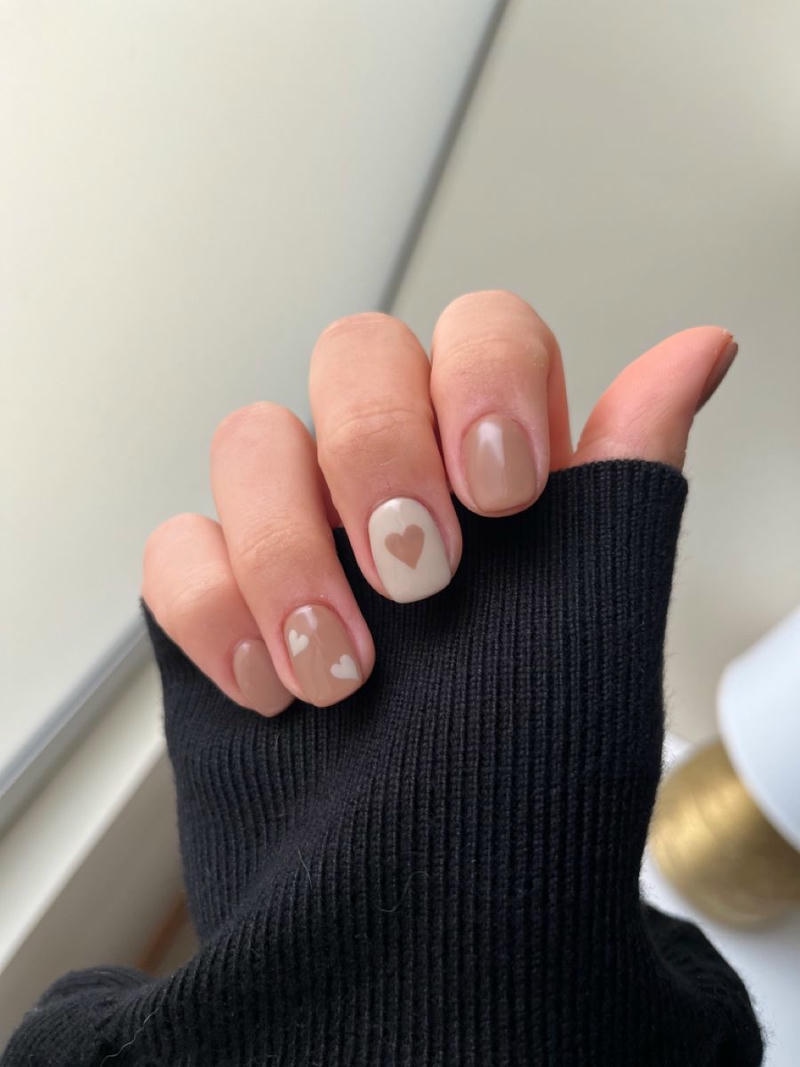 nail tay màu nude cực đẹp