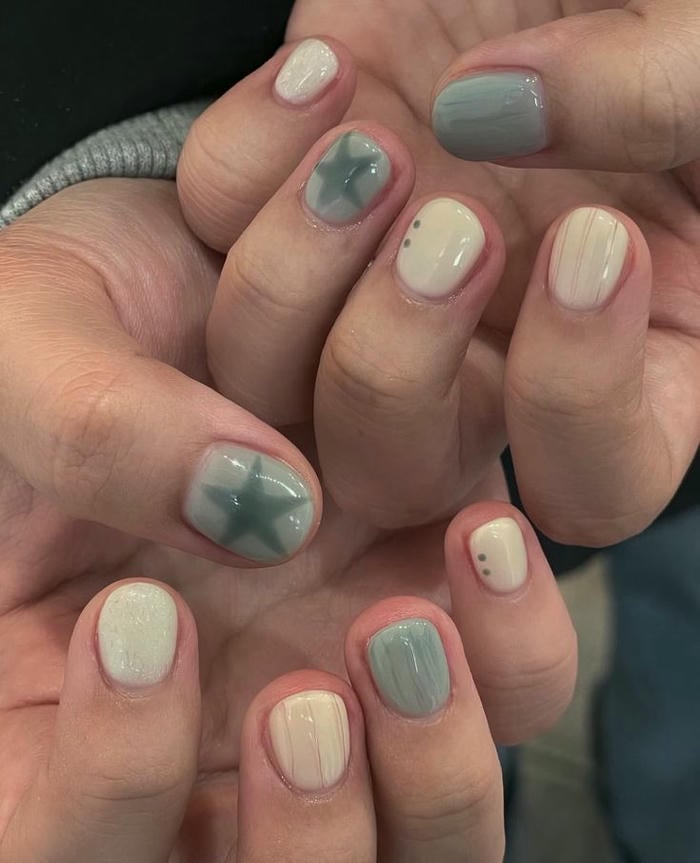 các mẫu nail nhẹ nhàng