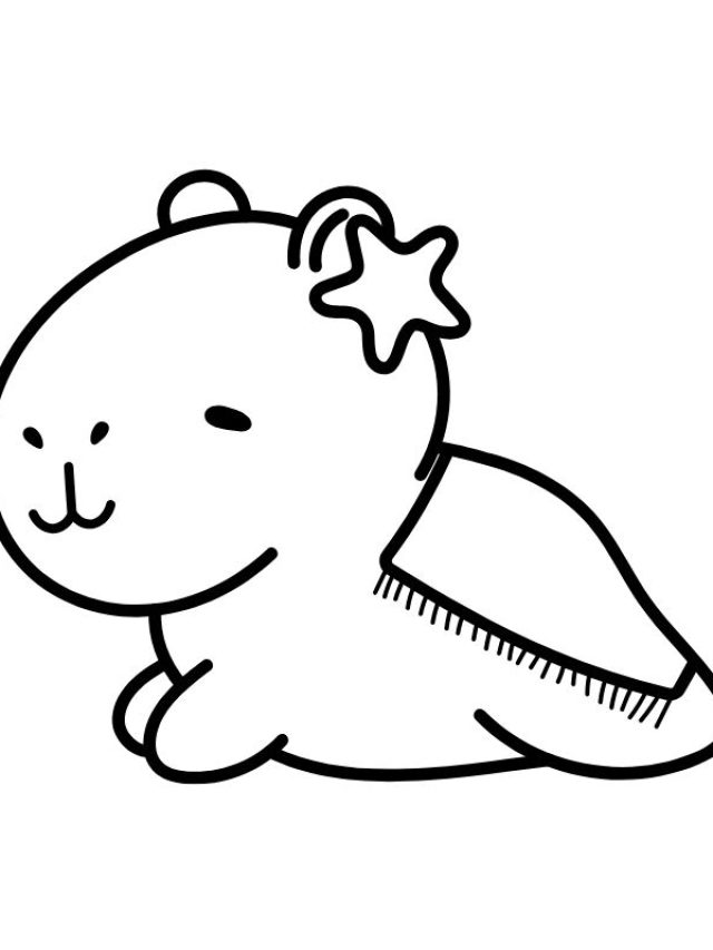tranh tô màu capybara cho trẻ mẫu giáo
