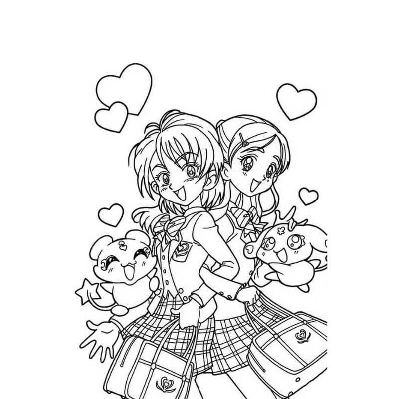 hình ảnh tô màu anime cute