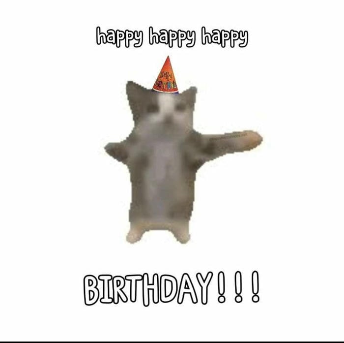 hình meme happy birthday mèo