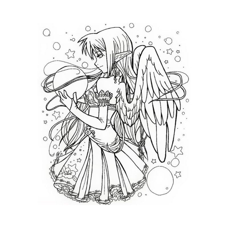 hình tô màu anime cute