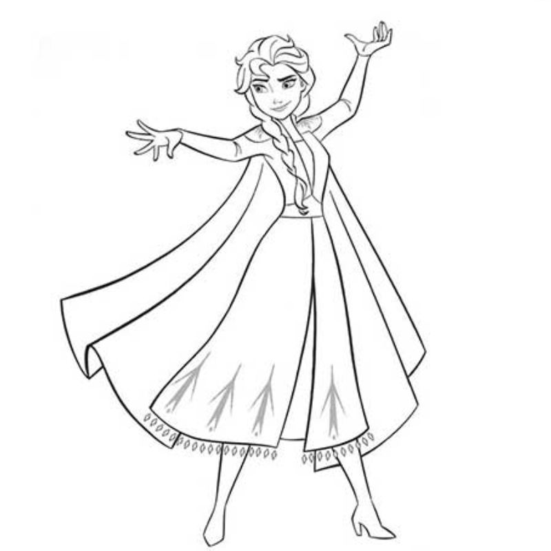hình tô màu công chúa elsa