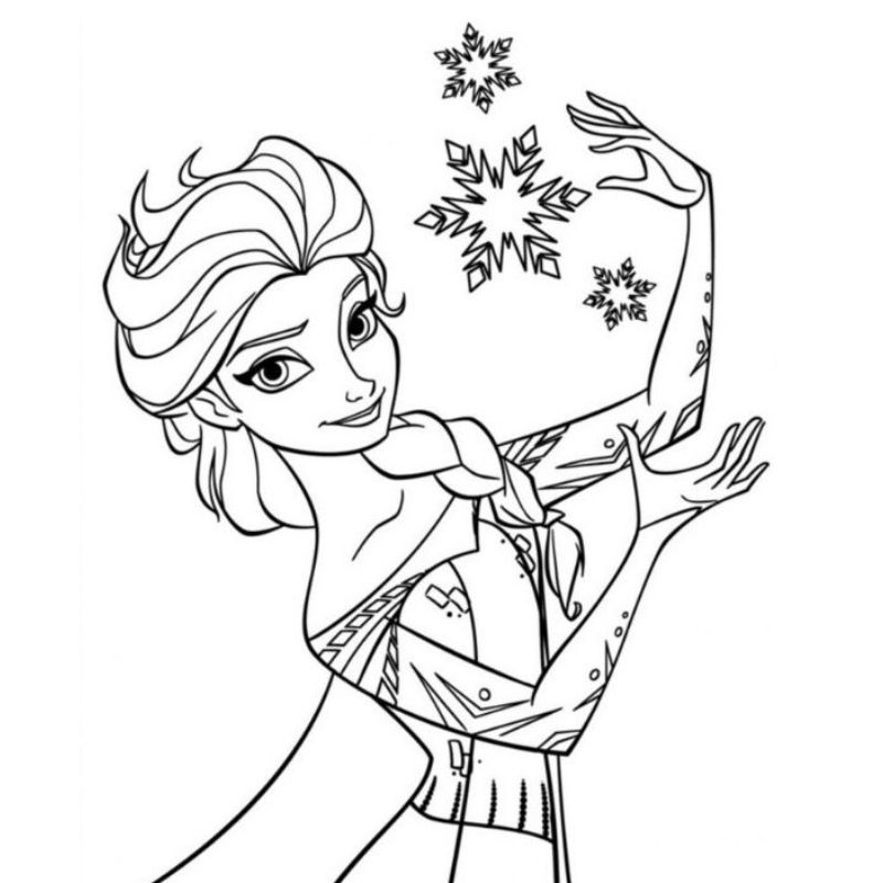 hình tô màu elsa