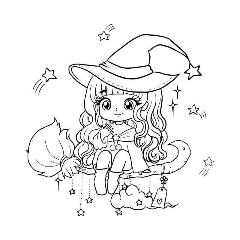 in hình chibi cute tô màu