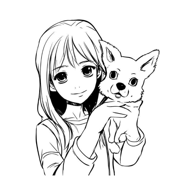 tranh to màu anime nữ cute