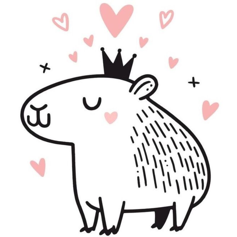 tranh tô màu capybara cho bé