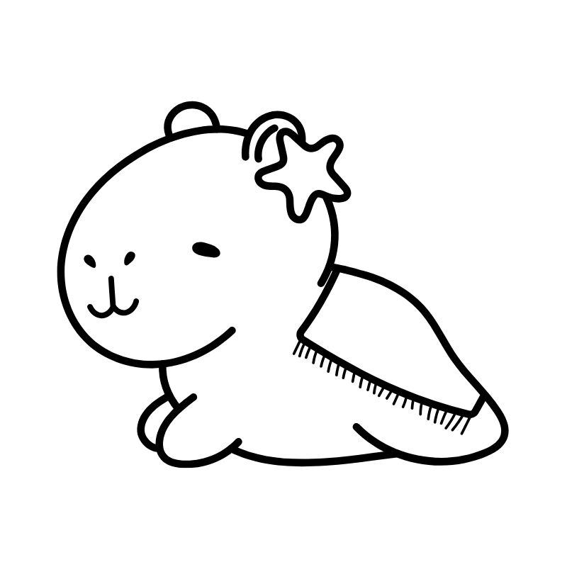 tranh tô màu capybara cho trẻ mẫu giáo