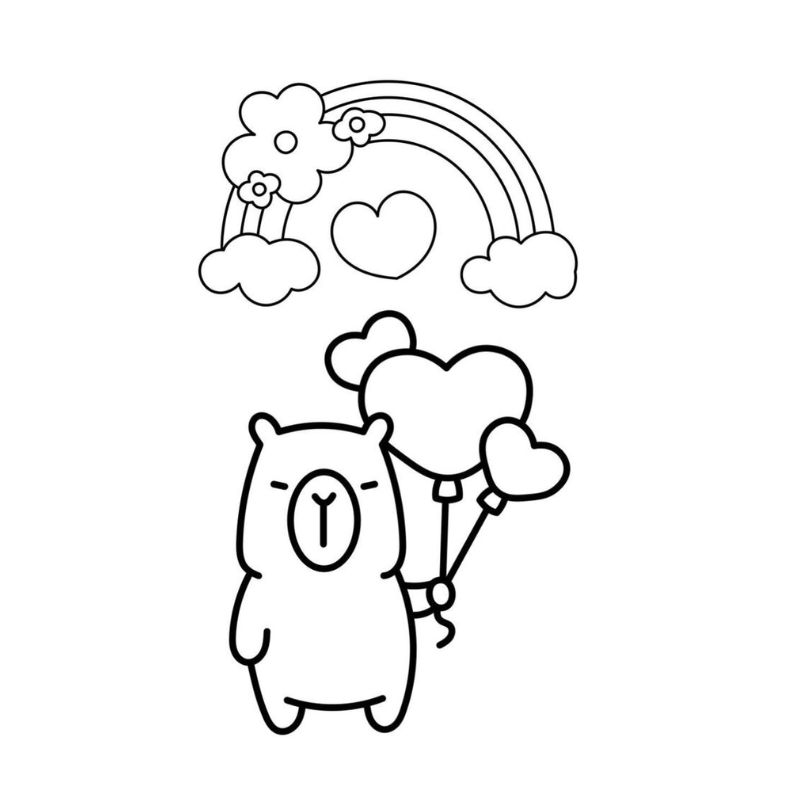 tranh tô màu capybara cho trẻ