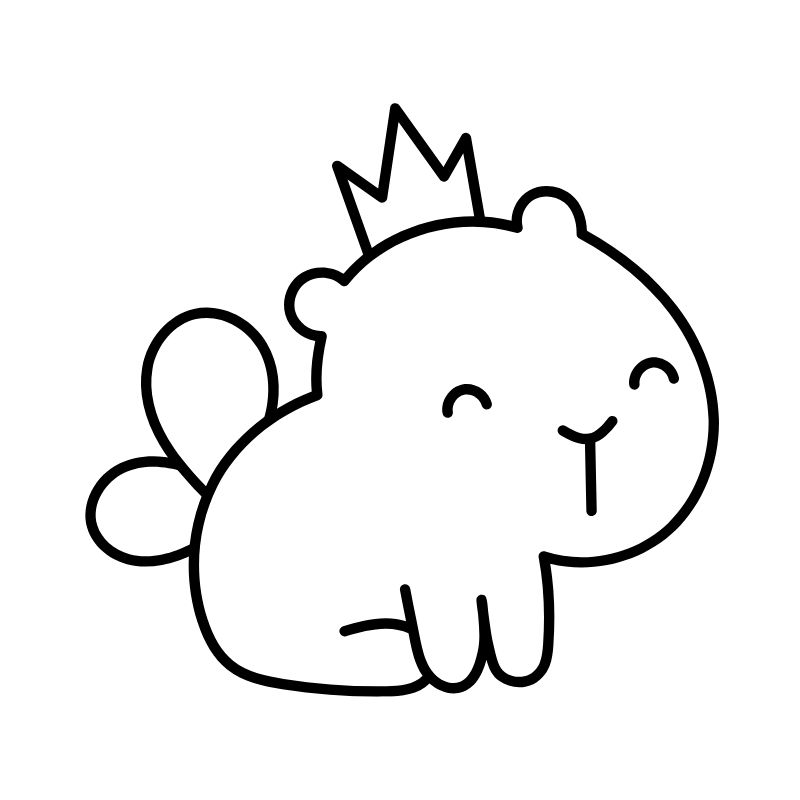 tranh tô màu capybara đơn giản cho bé 4 tuổi