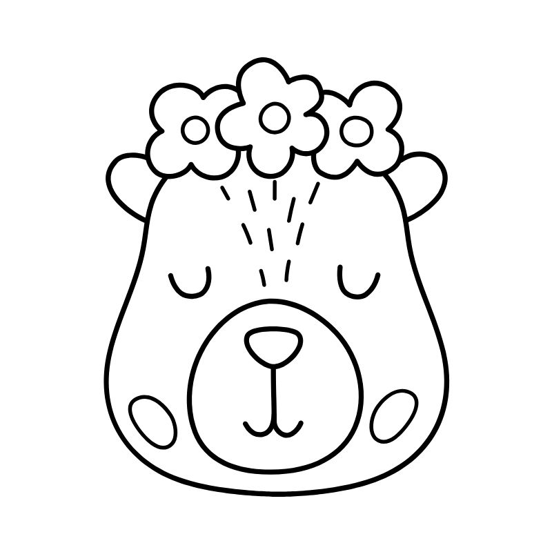 tranh tô màu capybara đơn giản cho trẻ mầm non