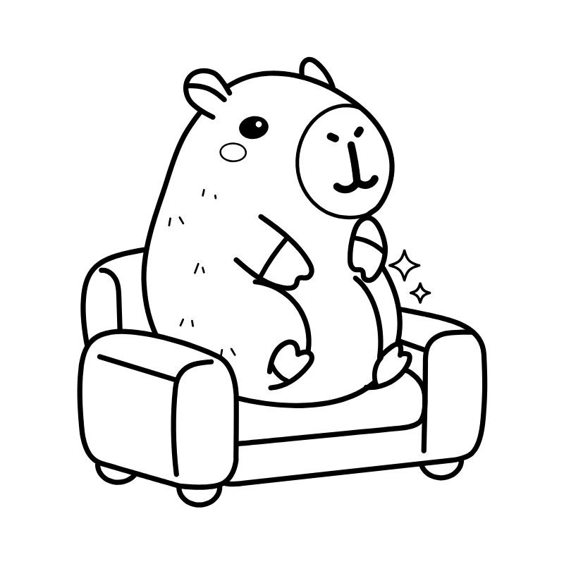 tranh tô màu capybara hd