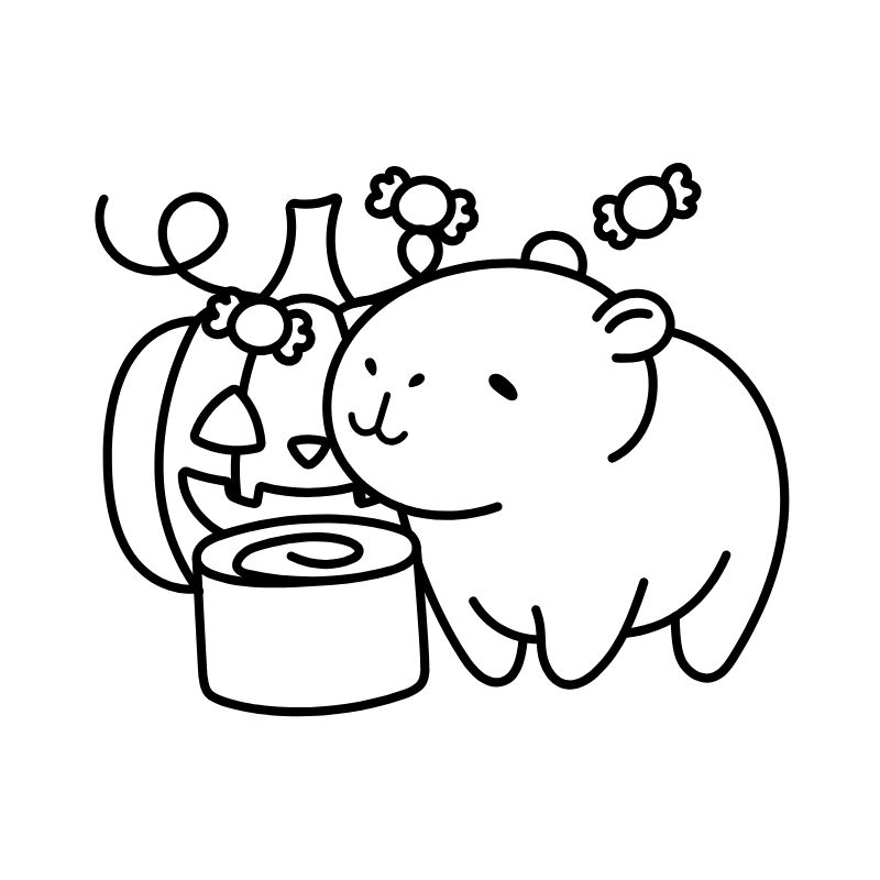 tranh tô màu capybara hóa trang