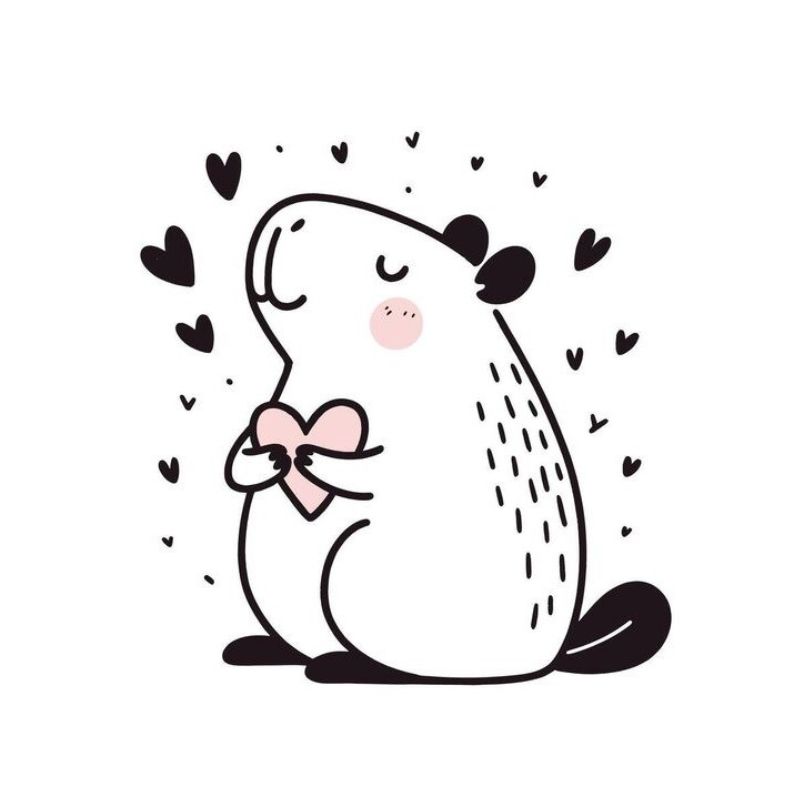 tranh tô màu capybara ngộ nghĩnh