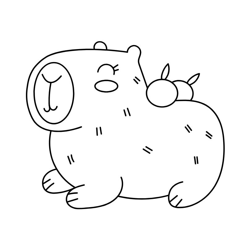 tranh tô màu capybara siêu đơn giản