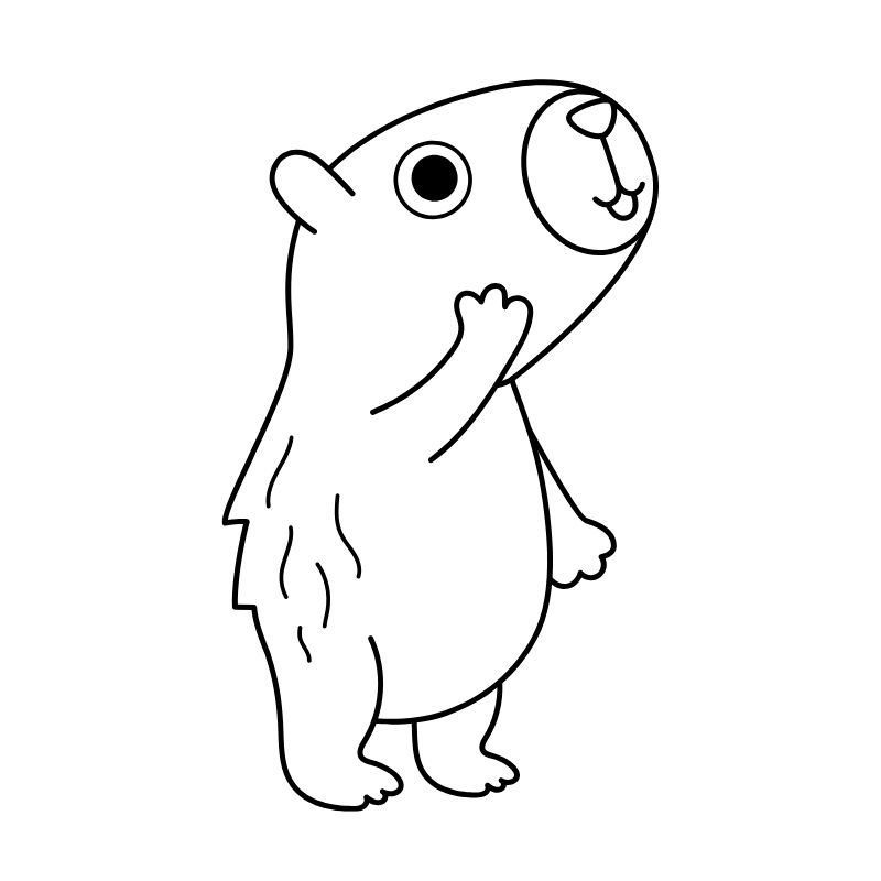 tranh tô màu capybara vô tri nhất