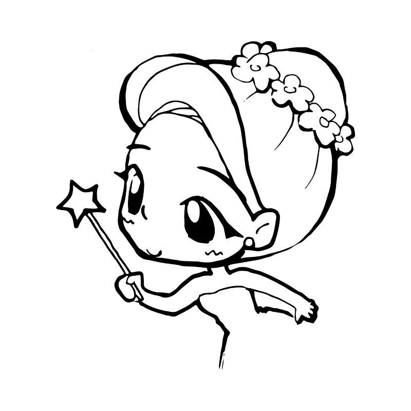 tranh tô màu công chúa anime cute