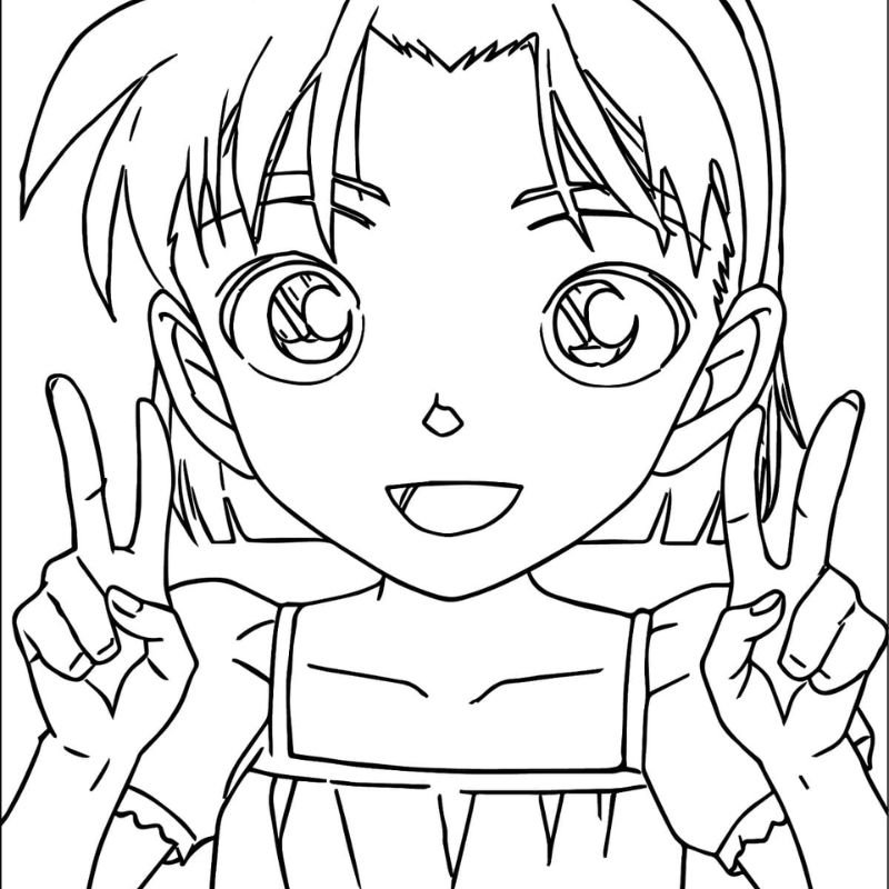 tranh tô màu công chúa anime cute