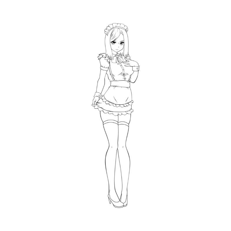 tranh tô màu hình anime cute