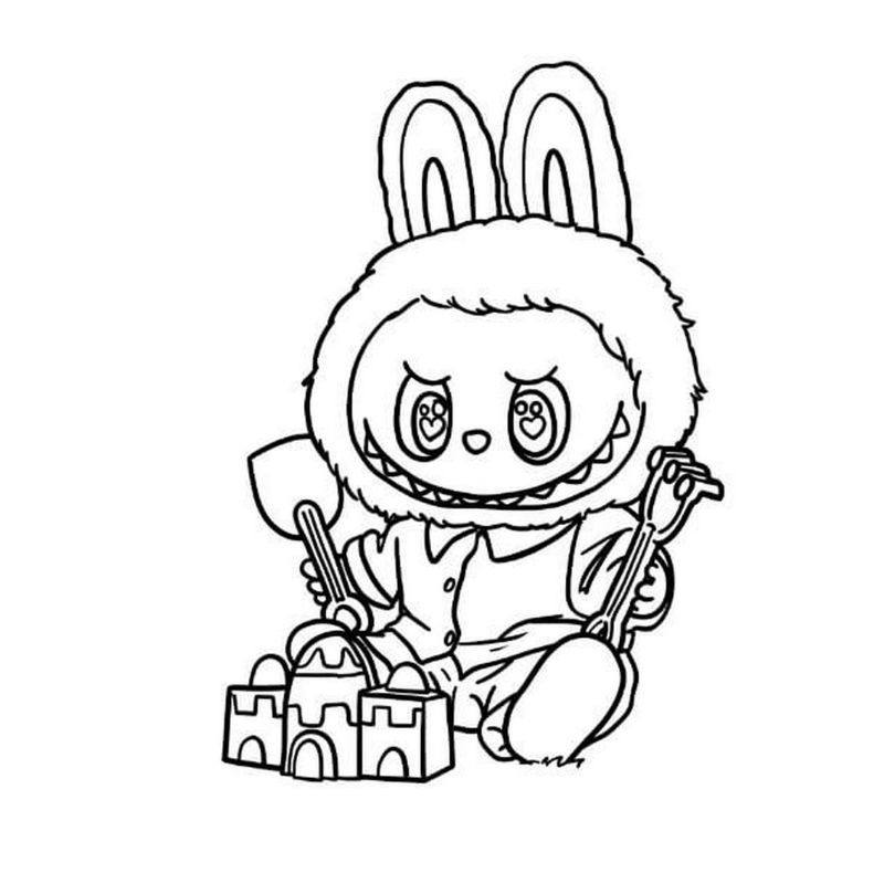 tranh tô màu labubu chibi