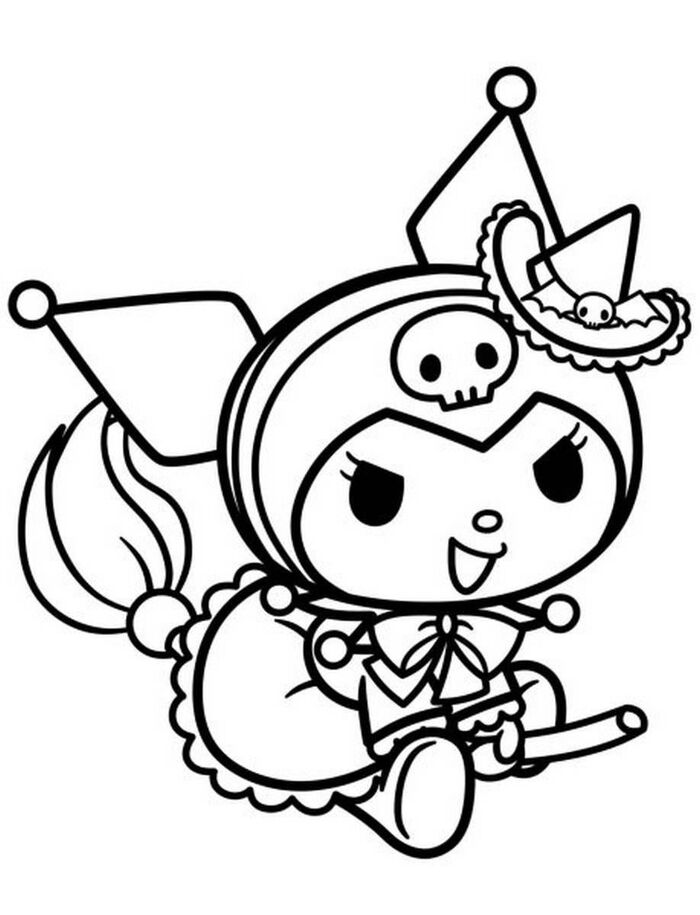 ảnh tranh tô màu kuromi cute
