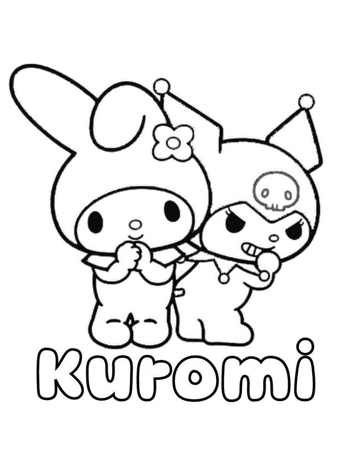 ảnh tranh tô màu kuromi đáng yêu