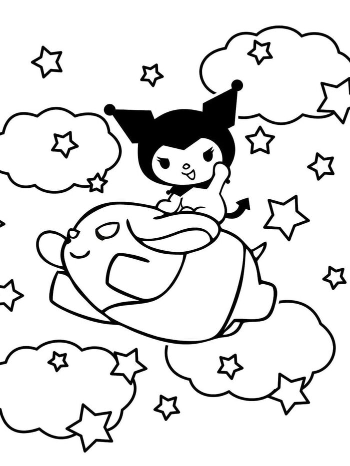 ảnh tranh tô màu kuromi full hd