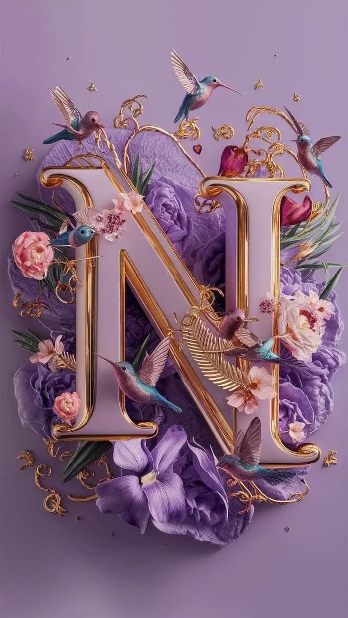 hình nền chữ n lấp lánh
