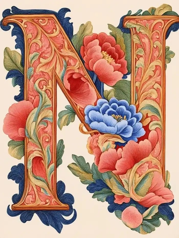hình nền trái tim chữ n