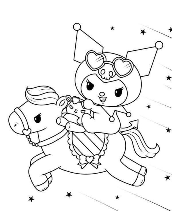 tranh tô màu kuromi cute