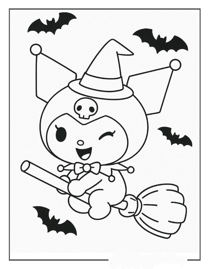 tranh tô màu kuromi đẹp