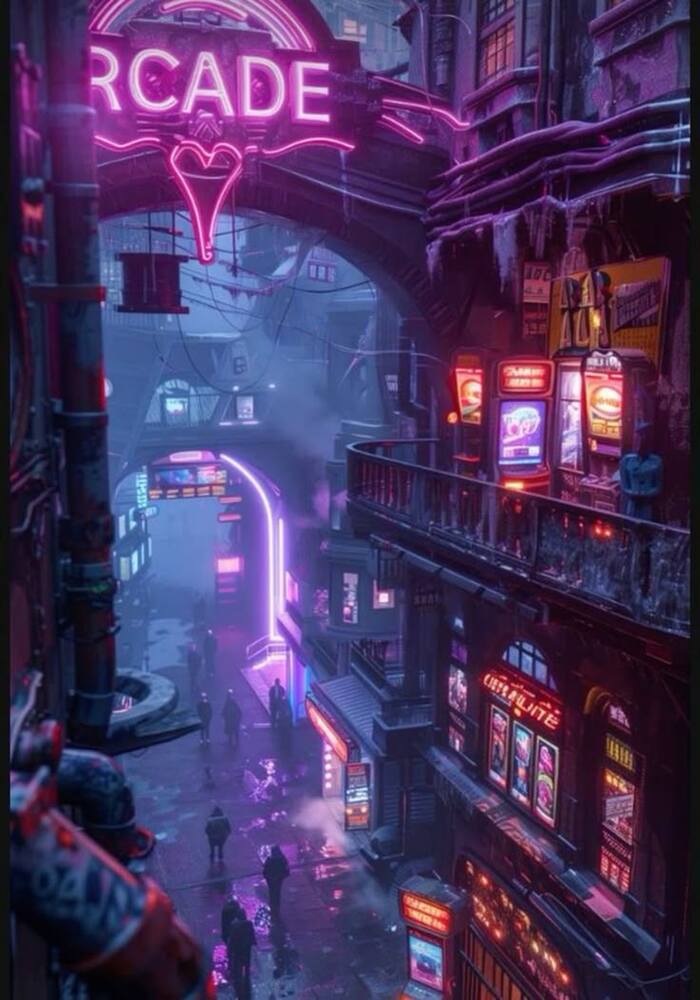 hình nền thành phố Neon 4d