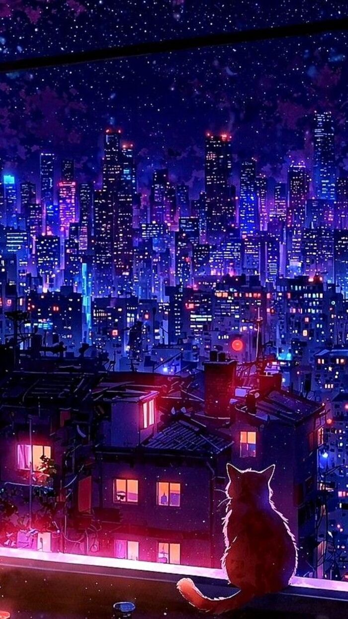 hình nền thành phố Neon 5d full