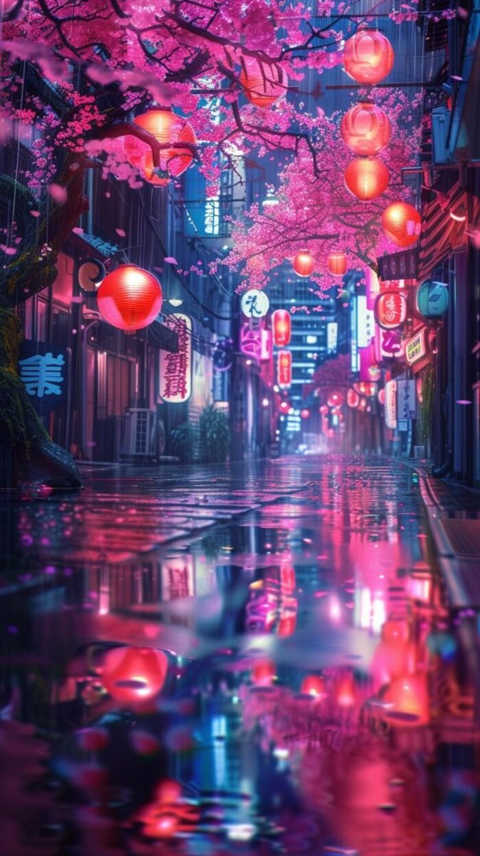 hình nền thành phố Neon 5d
