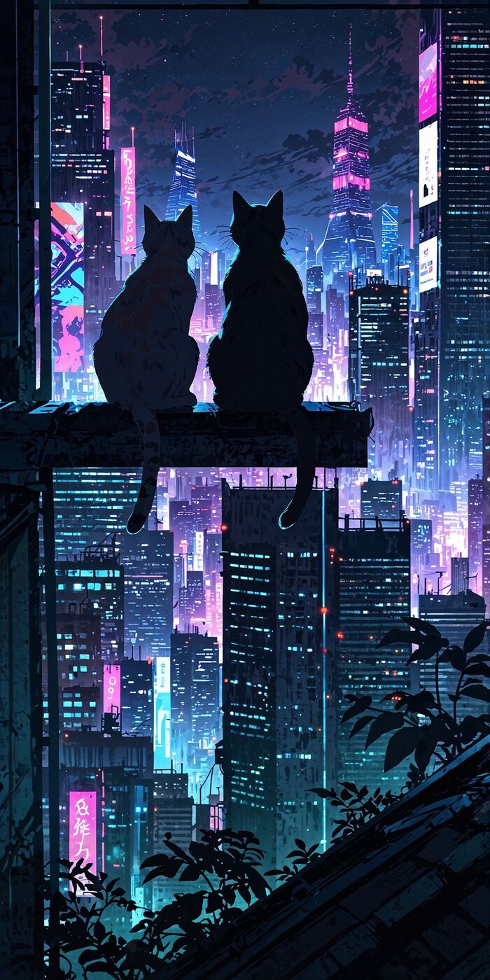 hình nền thành phố Neon 5k