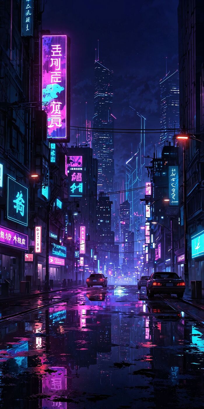 hình nền thành phố Neon chất 4k