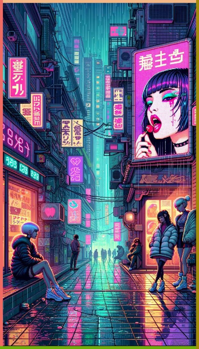 hình nền thành phố Neon chất 5k full