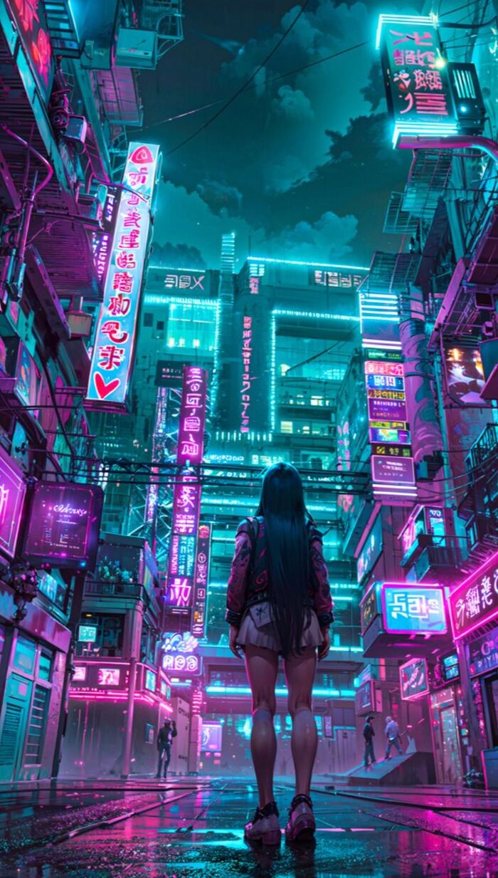 hình nền thành phố Neon chất hd