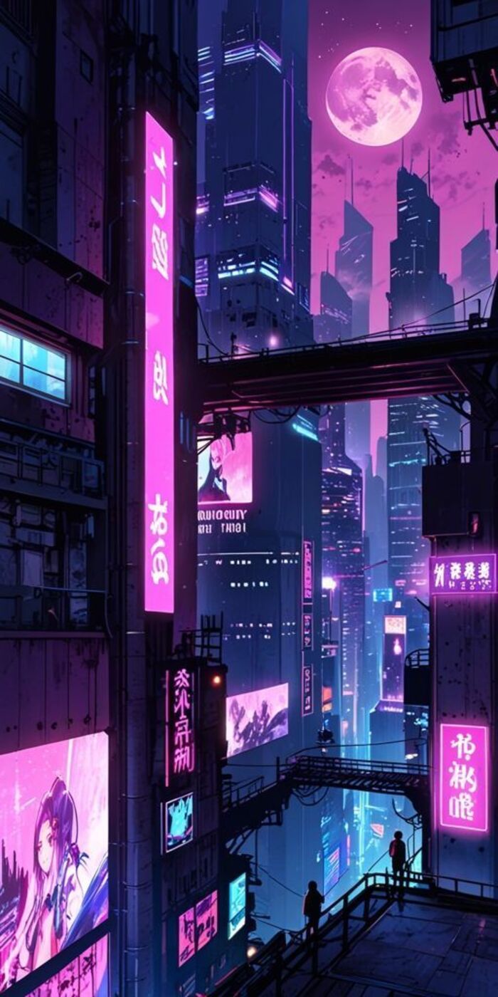 hình nền thành phố Neon full hd