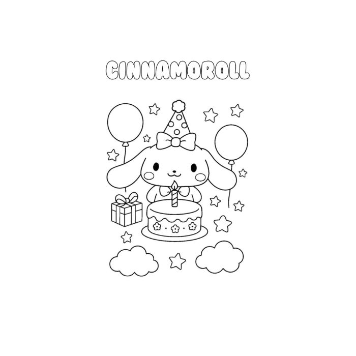 tranh tô màu cinnamoroll 1