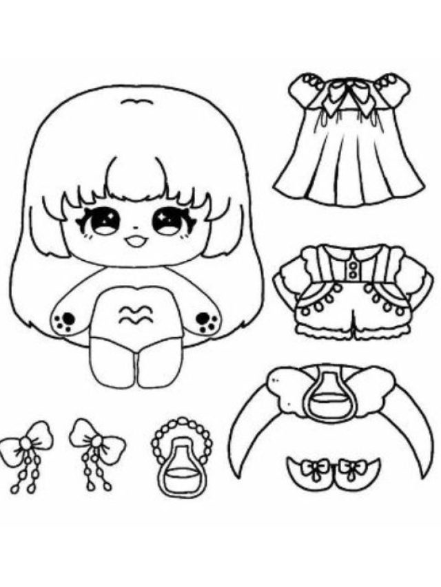 Tuyển tập 228+ mẫu tranh tô màu búp bê giấy cute nhí nhảnh