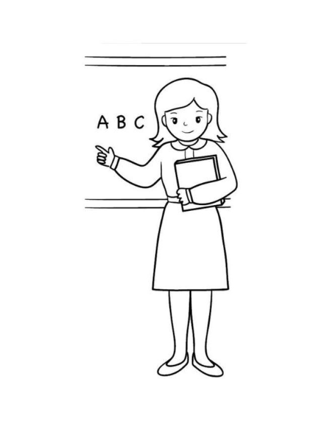 tranh tô màu cô giáo 24