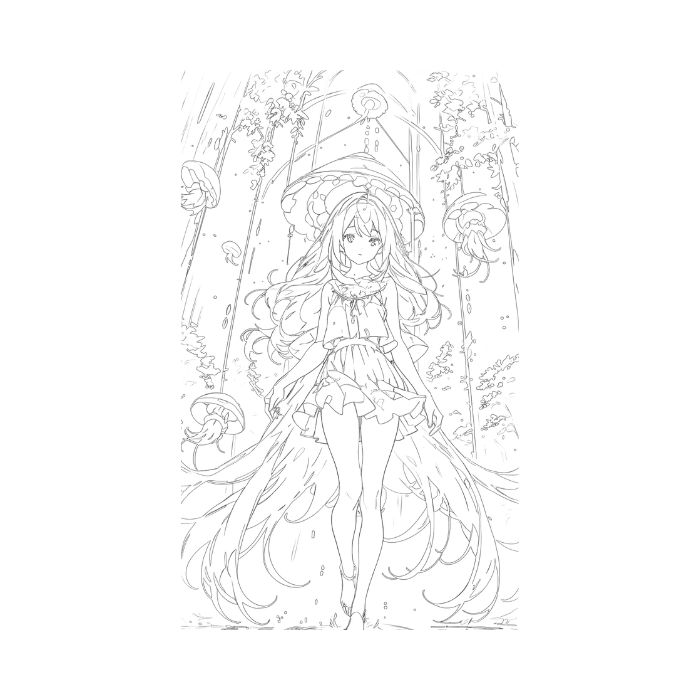 tranh tô màu anime girl ngầu 10