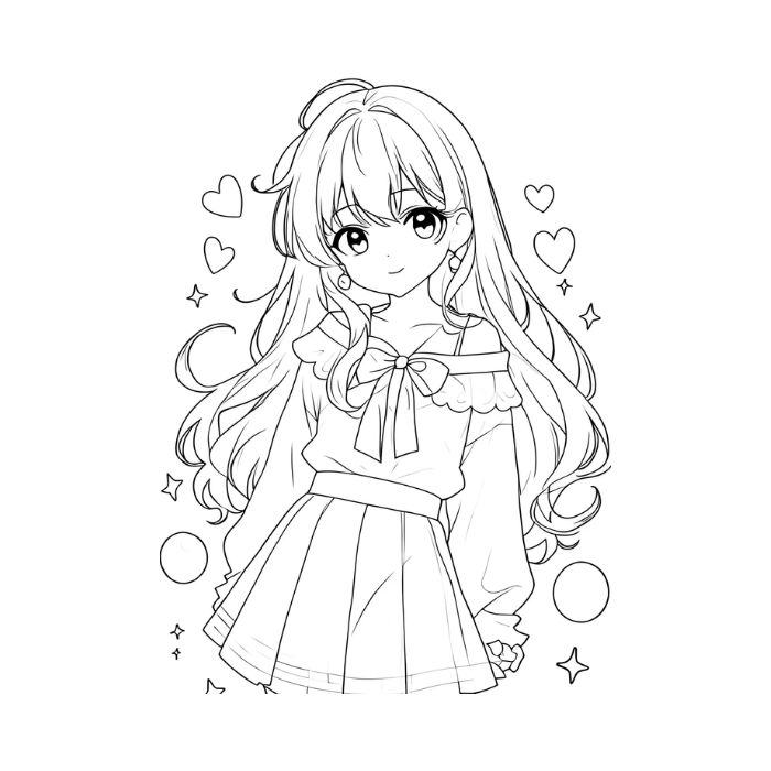 tranh tô màu anime girl ngầu 3