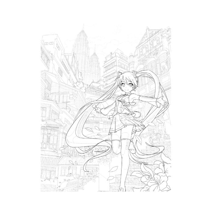 tranh tô màu anime girl ngầu 31