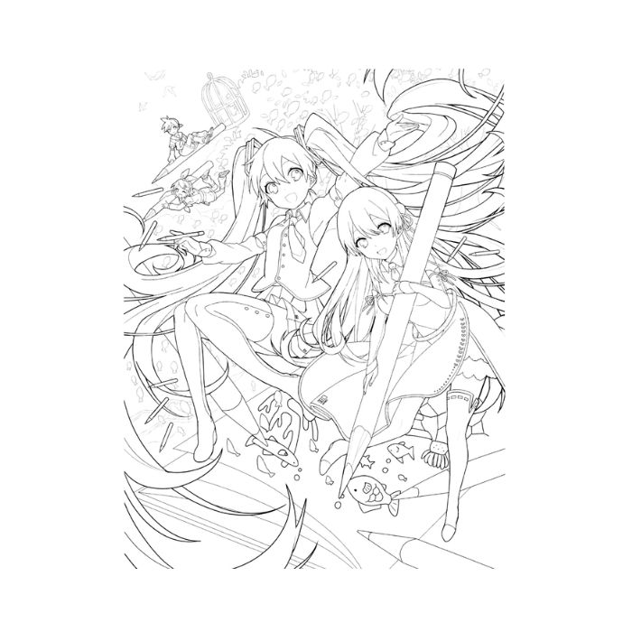 tranh tô màu anime girl ngầu 32